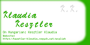 klaudia kesztler business card